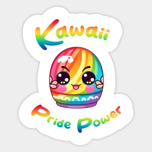 Kawaii Pride Power Colorful Egg Sticker